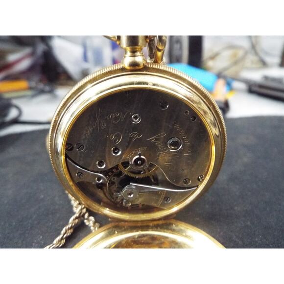 Vintage Tiffany & Co. Pocket Watch 18K Yellow Gold #'d 100514 Working 92gr - Picture 7 of 10